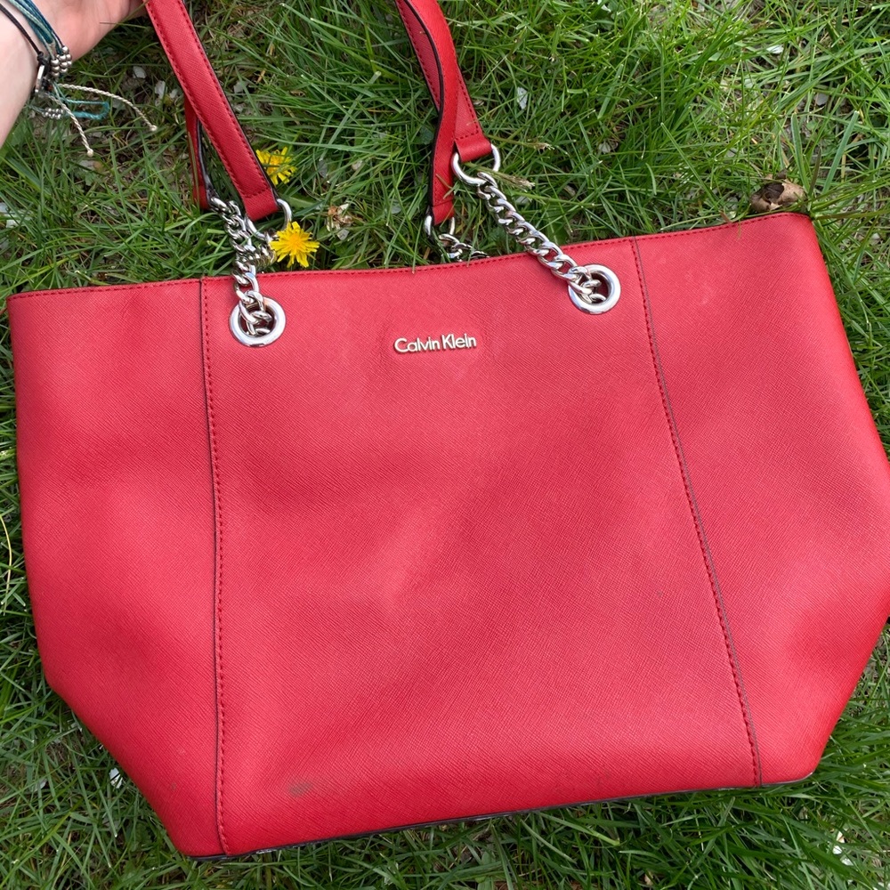 Red Calvin Klein purse